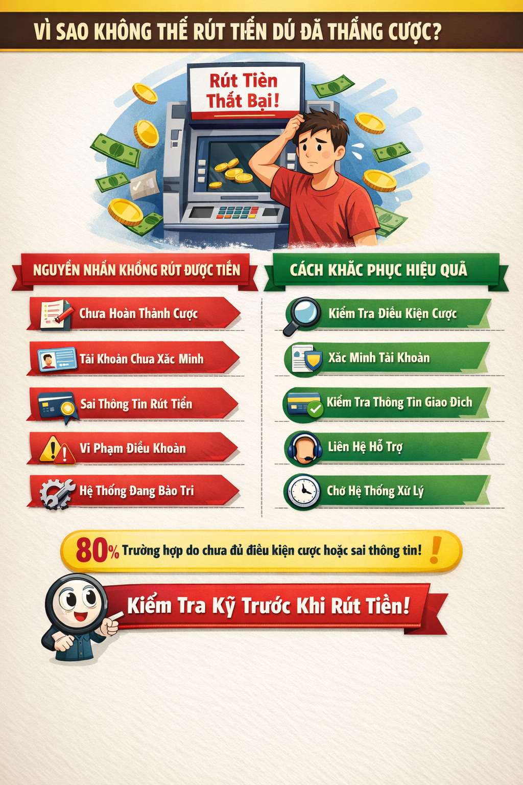 Vì sao không thể rút tiền?